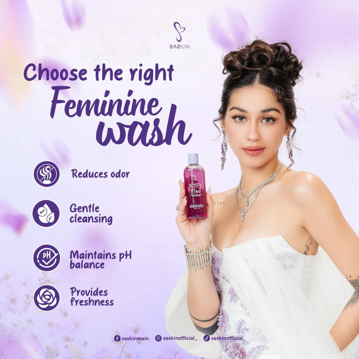 Saskin Kiffy Fied Gentle Wash with Whitening Intimate Wash