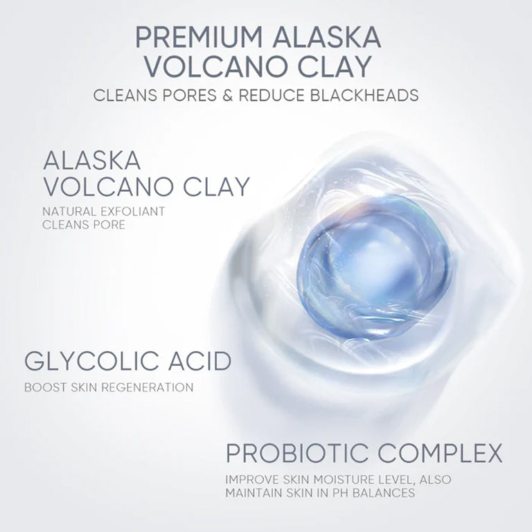 Skintific Alaska Volcano Pore Clay Stick - key ingredients