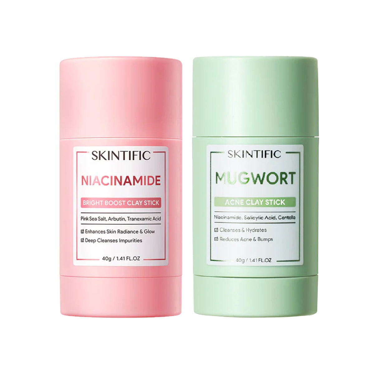 Skintific Clay Stick Bundle (Bright Boost + Mugwort Acne) | Bini Beauty AU NZ