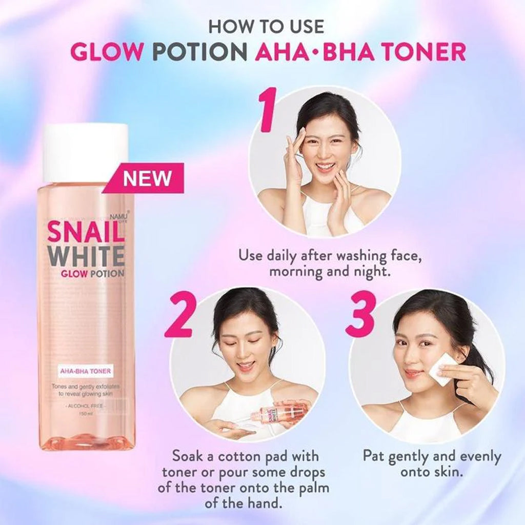 SNAILWHITE Glow Potion AHA-BHA Toner 150ml | Bini Beauty NZ AU