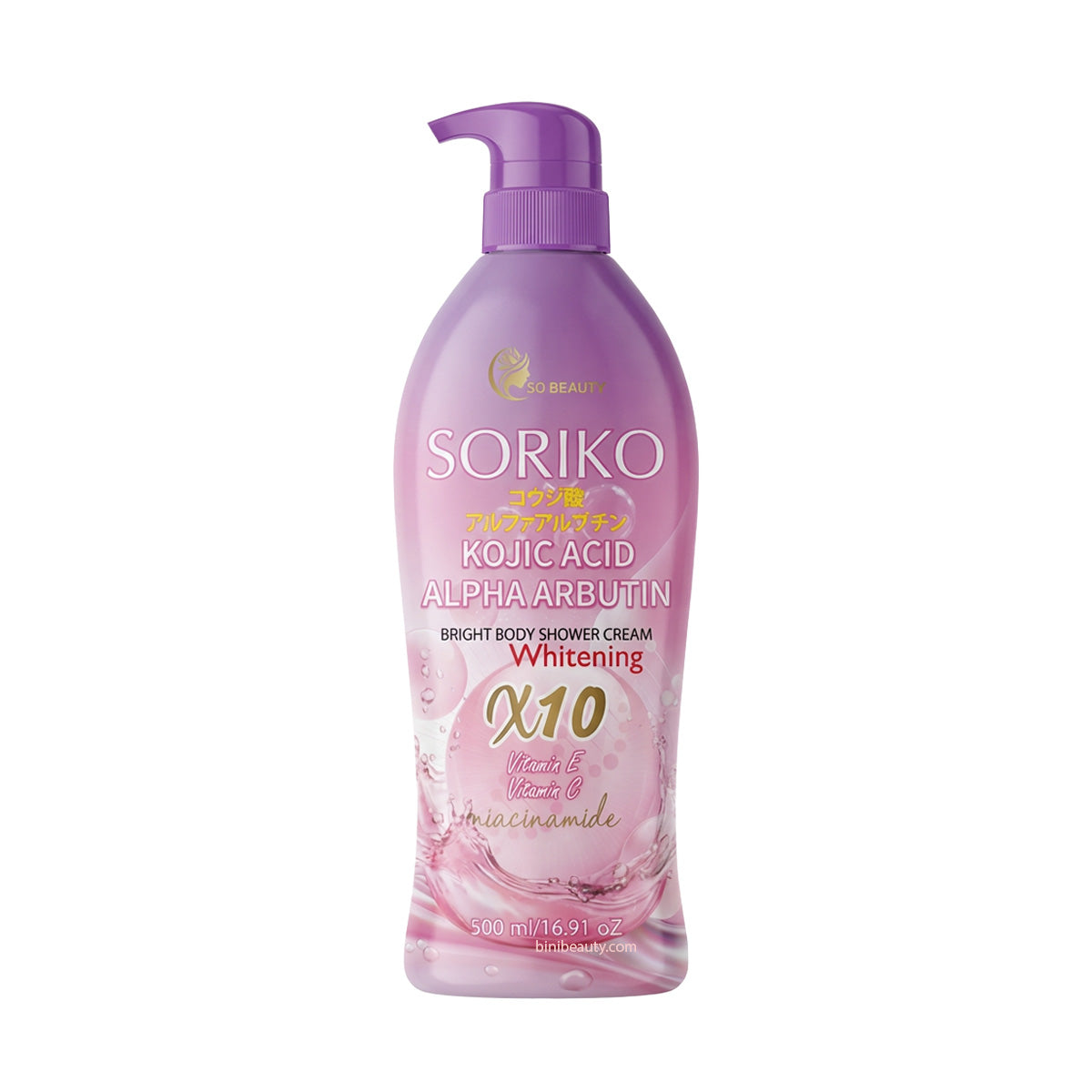 SORIKO Kojic Acid Alpha Arbutin Bright Body Shower Cream 500ml