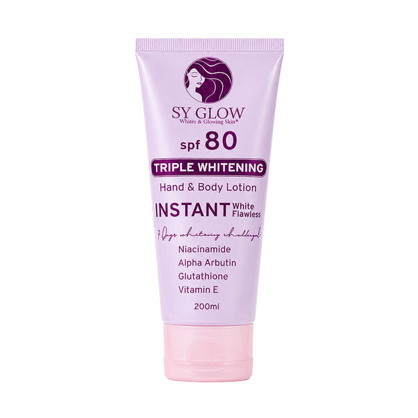 SY Glow SPF 80 Triple Whitening Hand & Body Lotion 200ml β Bini Beauty