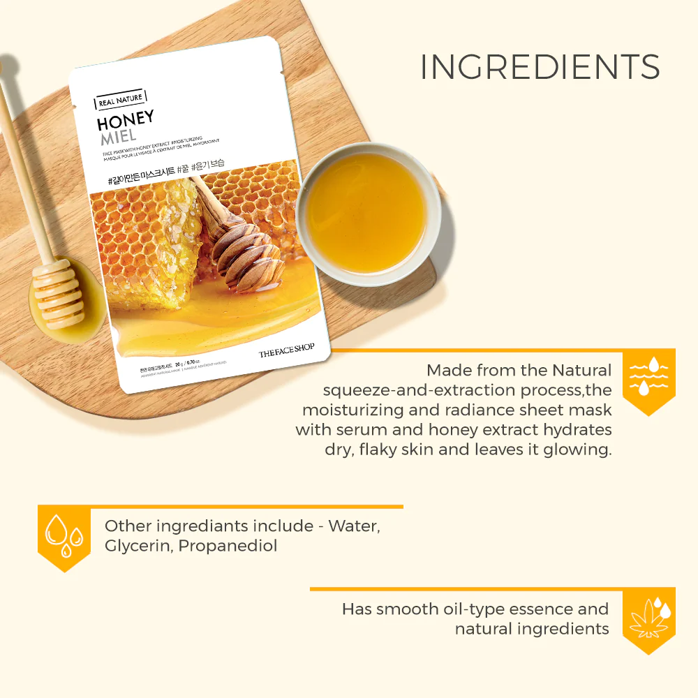 The Face Shop Real Nature with Honey Extract | Korean Skincare - ingredients