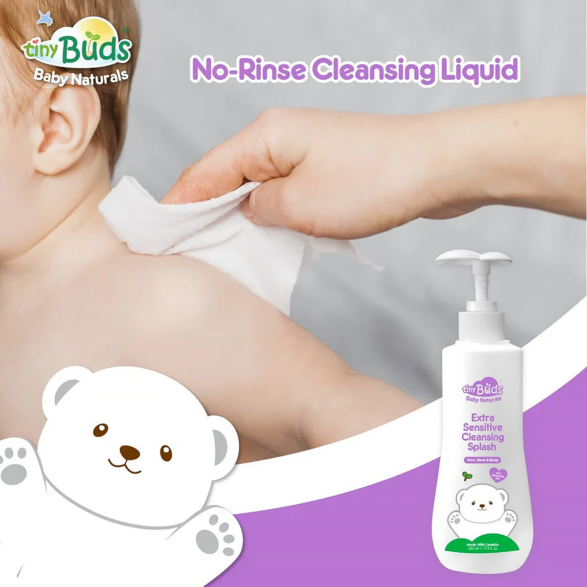 Tiny Buds Extra Sensitive Cleansing Splash 350ml | Bini Beauty AU NZ