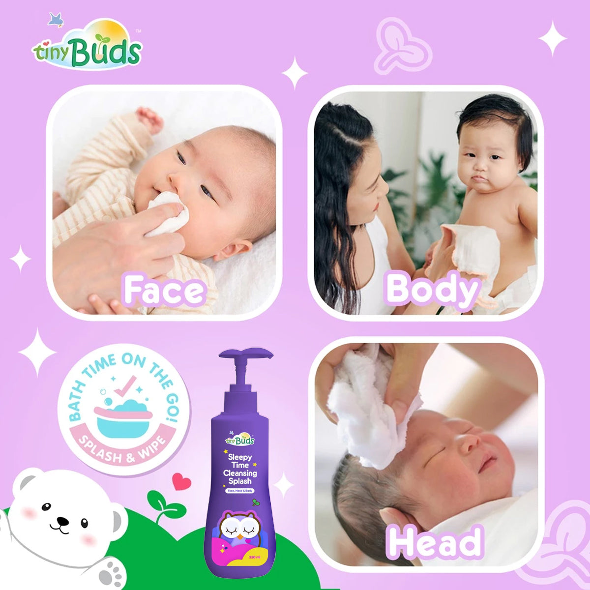 Tiny Buds Sleepy Time Cleansing Splash 350ml | Bini Beauty AU NZ