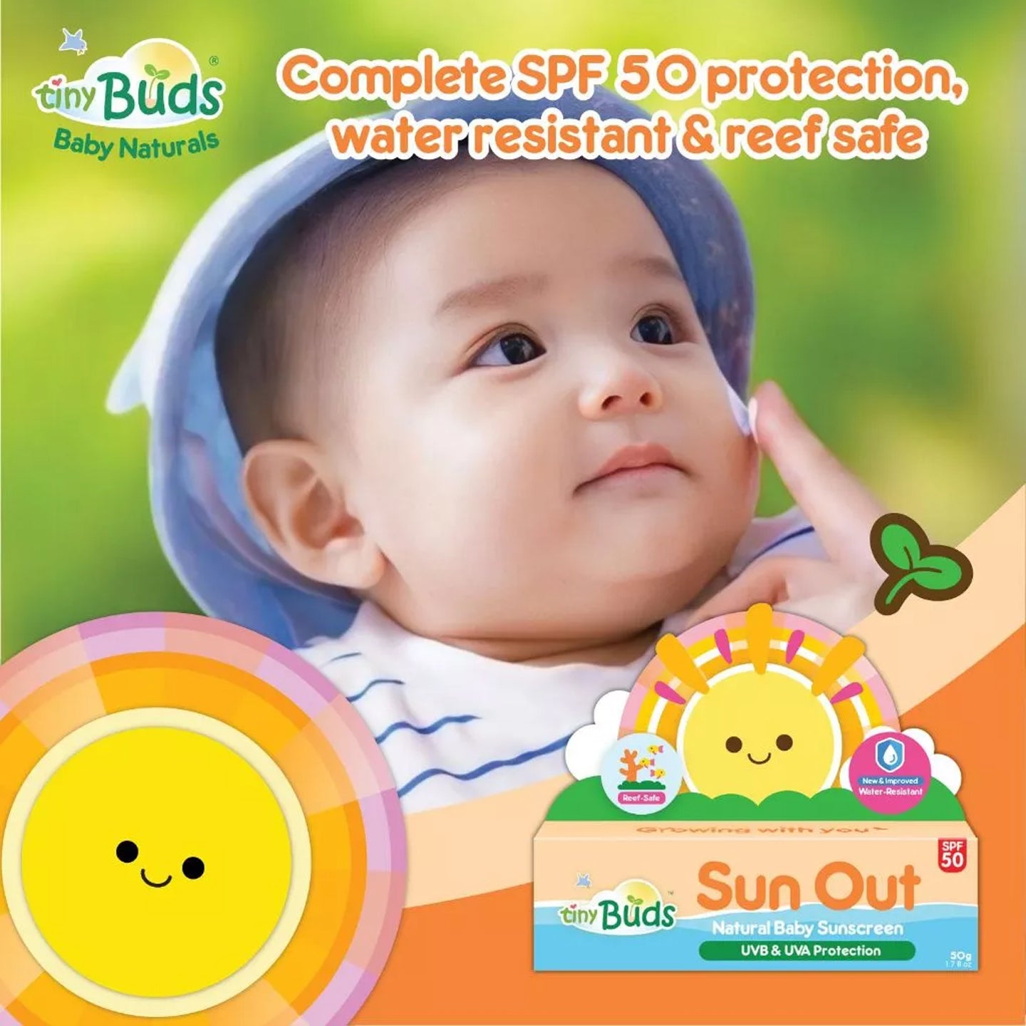 Tiny Buds Sun Out Natural Baby Sunscreen SPF 50 | Bini Beauty AU NZ