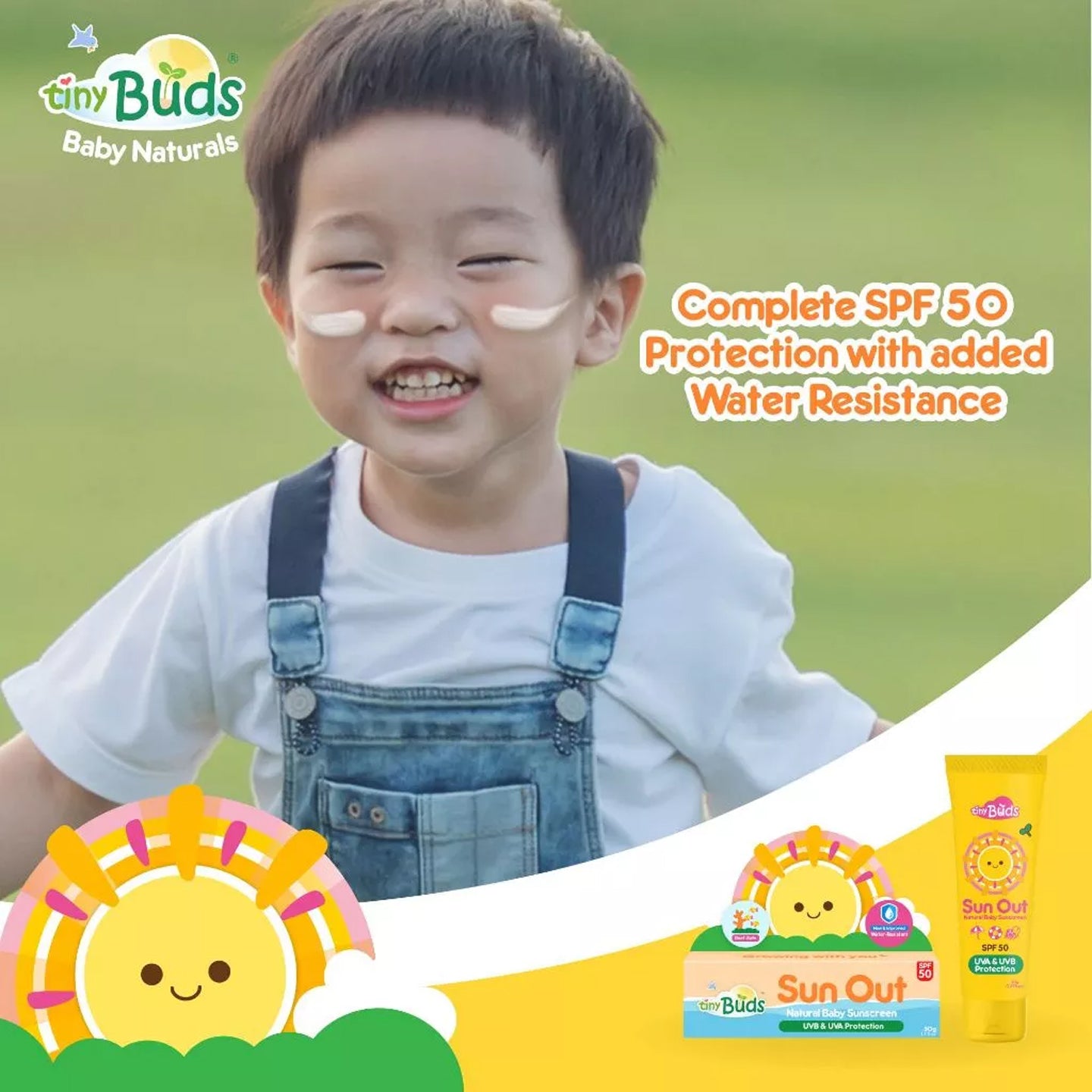 Tiny Buds Sun Out Natural Baby Sunscreen SPF 50 | Bini Beauty AU NZ