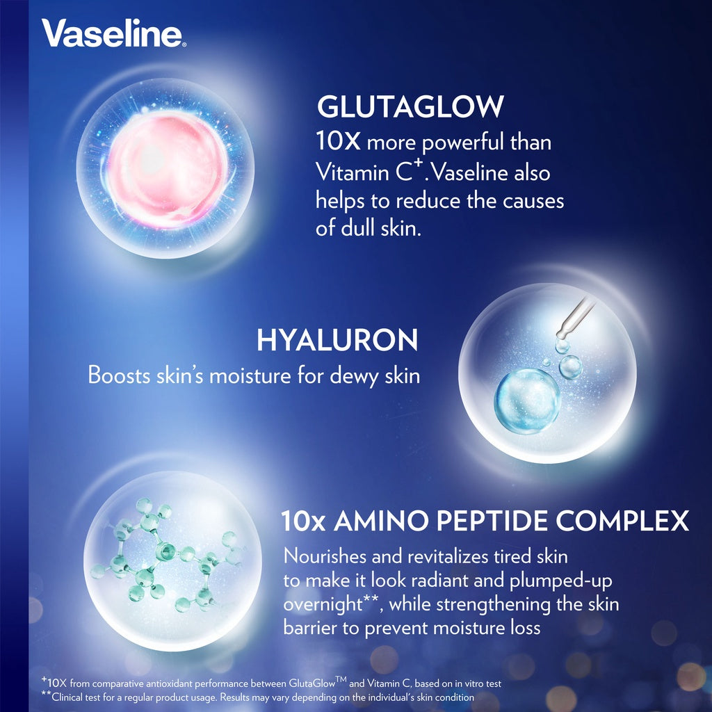 Vaseline Gluta-Hya Serum Burst Lotion Overnight Radiance Repair 330ml NZ AU