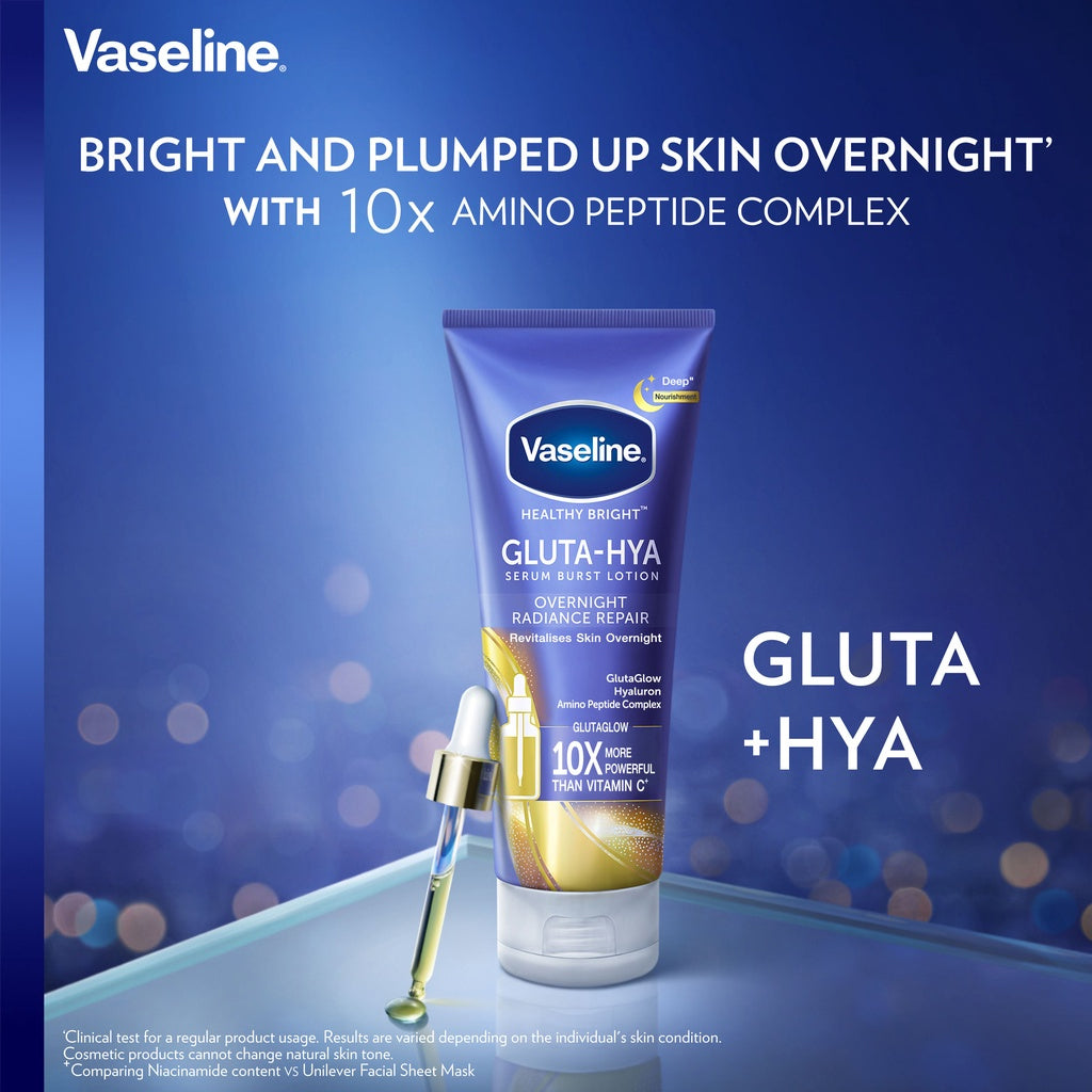 Vaseline Gluta-Hya Serum Burst Lotion Overnight Radiance Repair 330ml NZ AU