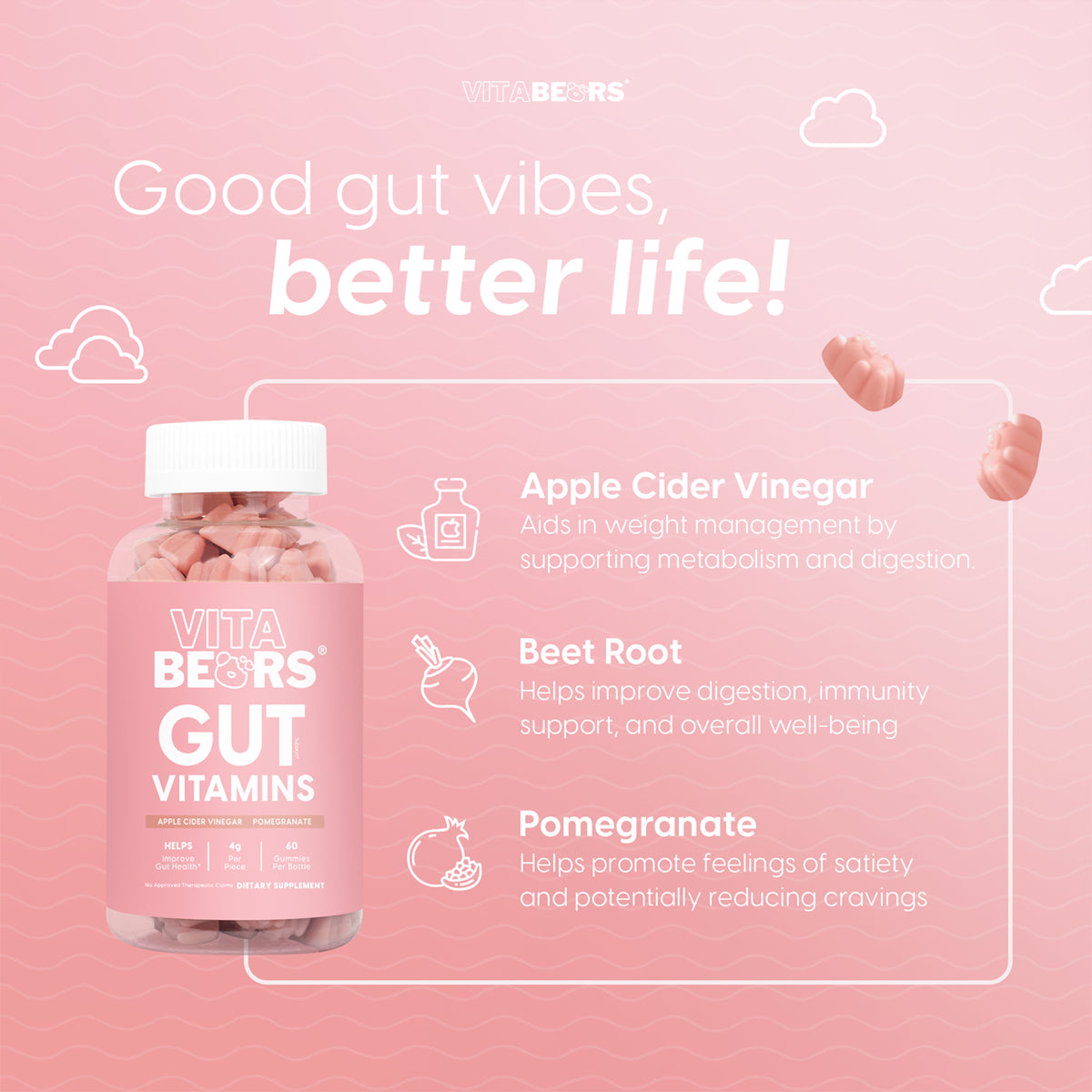 Vitabears Gut Vitamins key ingredients