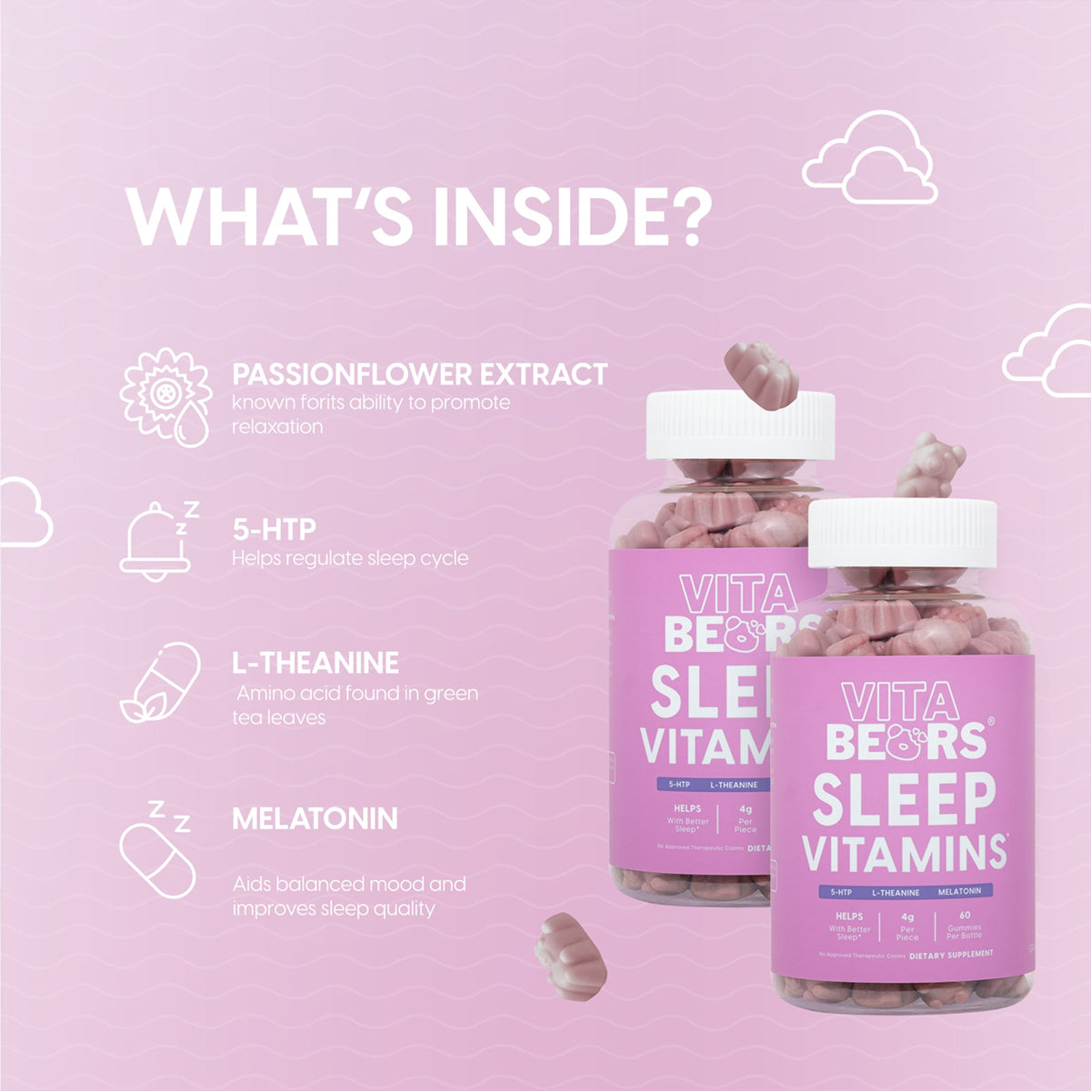 Vitabears Sleep Vitamins Dietary Supplement | Bini Beauty