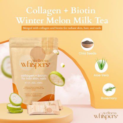 Wellness Whispers Collagen + Biotin Wintermelon Milktea | Bini Beauty