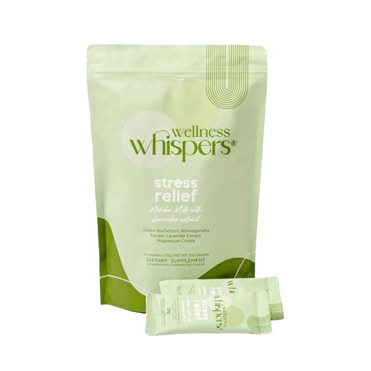 Wellness Whispers Stress Relief Matcha Milk with Lavender Extract | Bini Beauty NZ AU