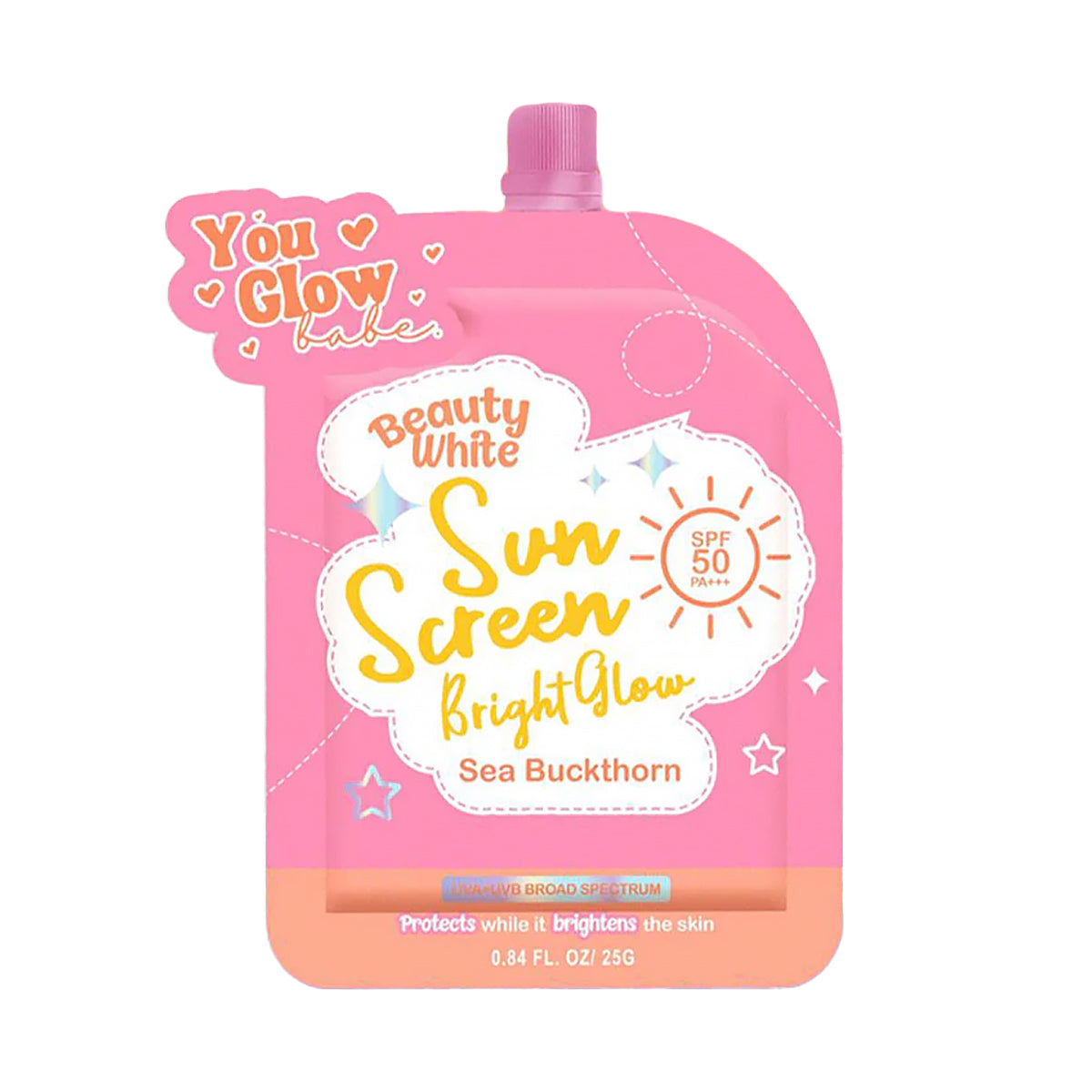 You Glow Babe Beauty White Sunscreen Bright & Glow SPF 50 PA+++ - Solo Pack