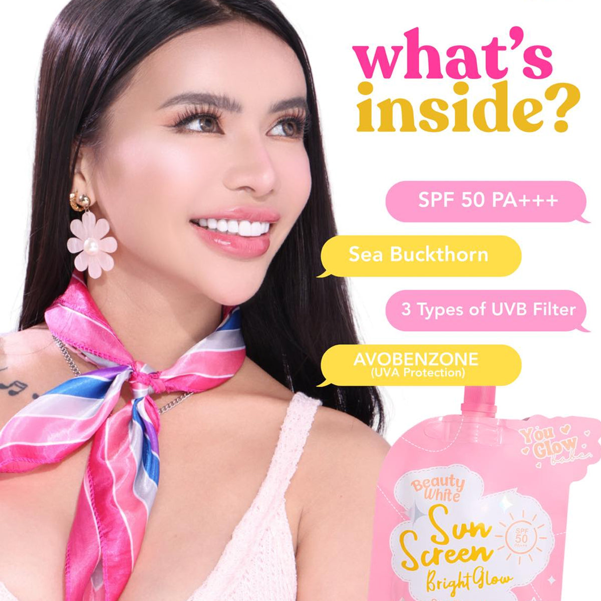 You Glow Babe Beauty White Sunscreen - what's inside - ingredients